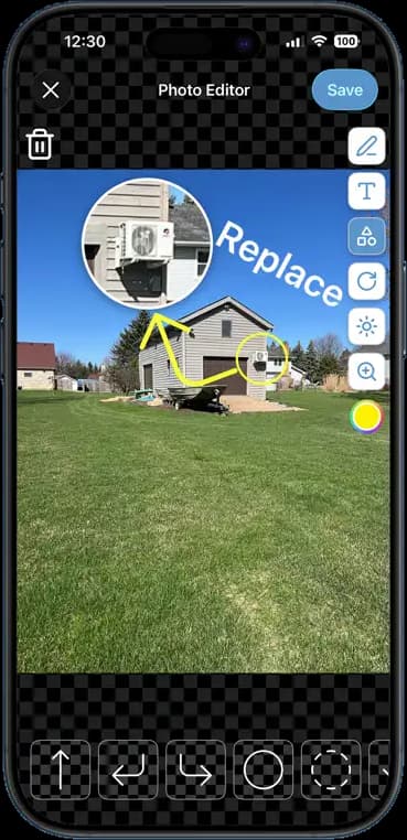 FieldOpsPro app — Photo markup