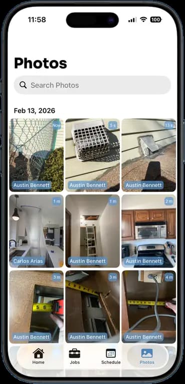 FieldOpsPro app — Photo & video sync